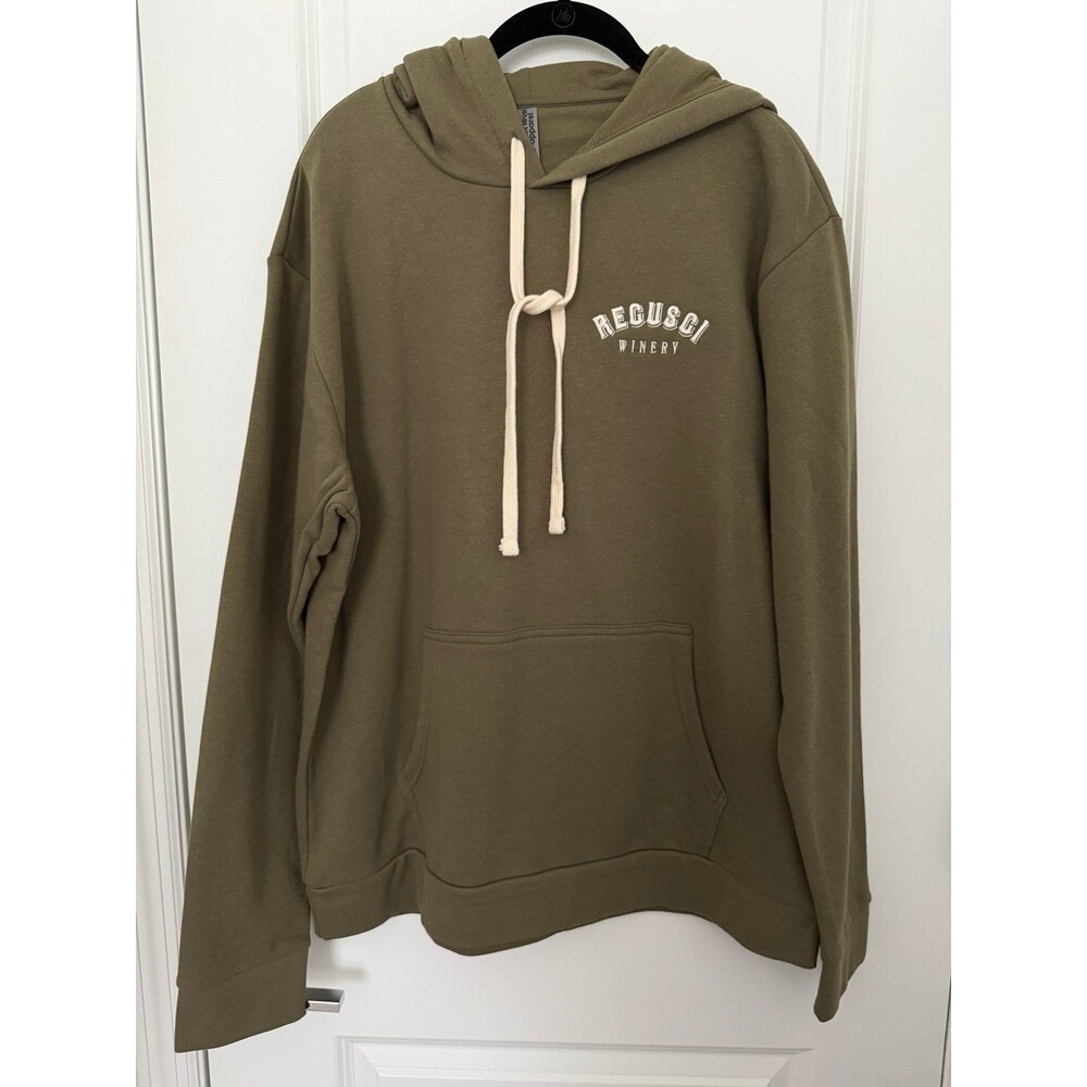 NEW Regusci Winery Olive Green Hoodie Size XL Wine Girls